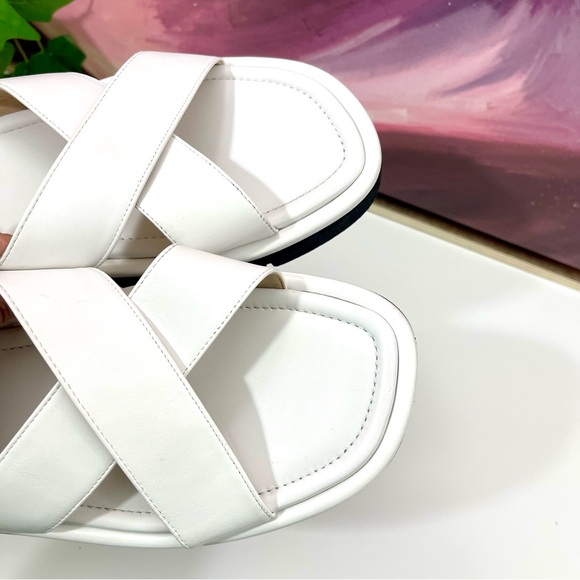 Stuart Weitzman Elodie Leather Slide Sandal in White Size 10 B - Picture 6 of 9